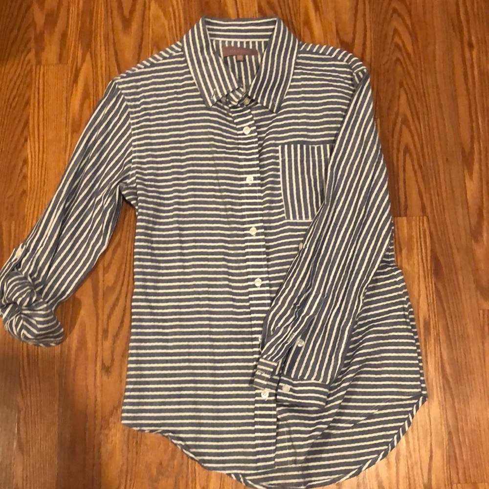 Blue & white button down